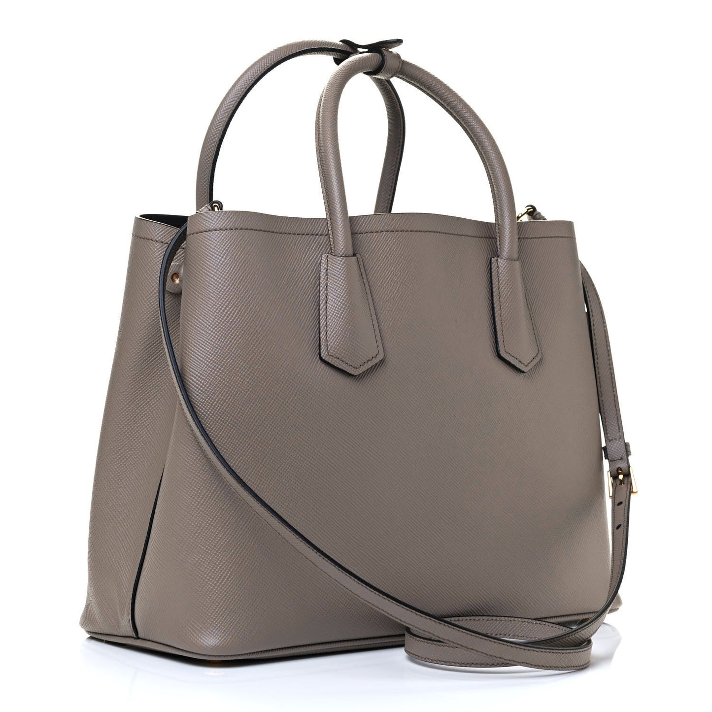 Saffiano Cuir Medium Double Bag Argilla