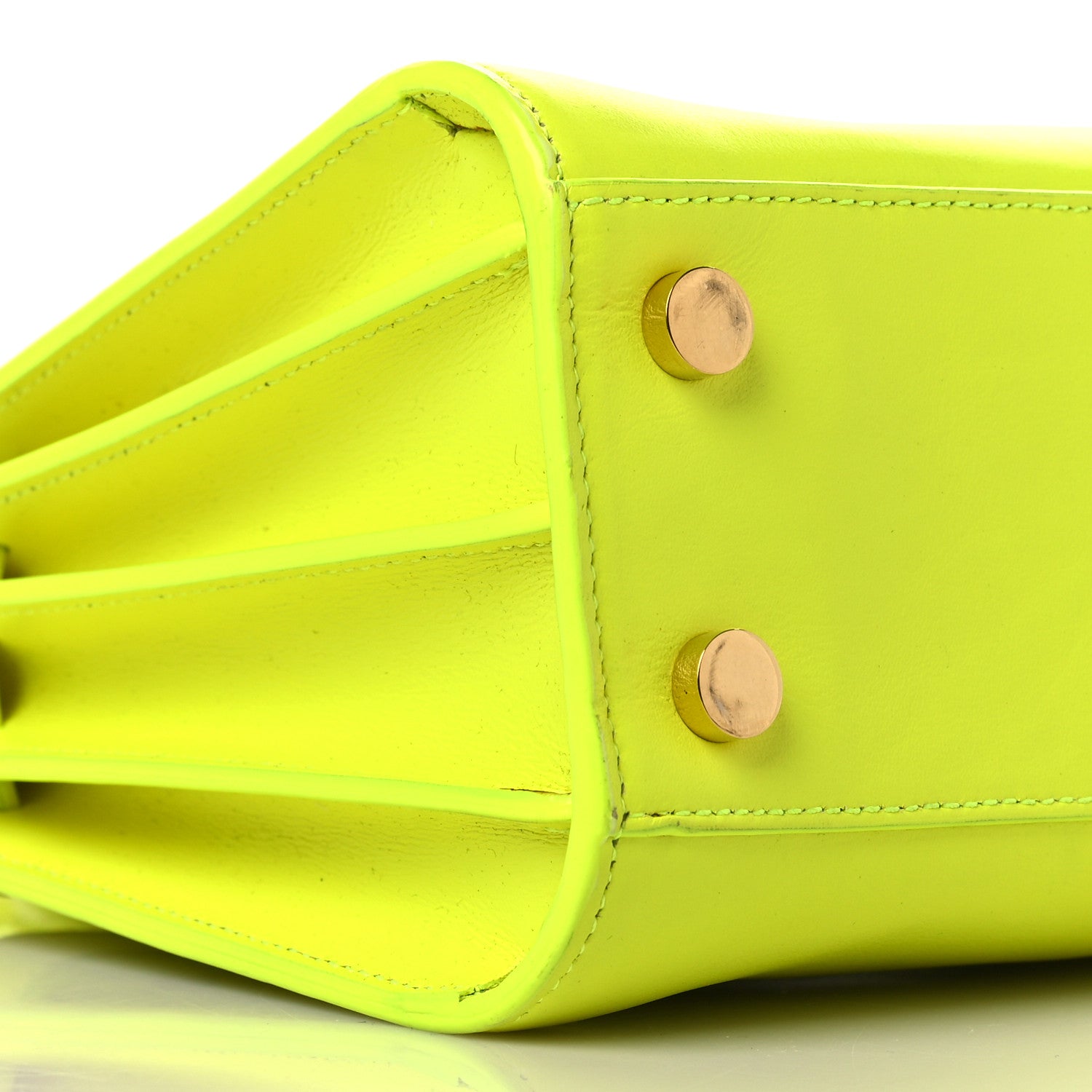 Saint Laurent Calfskin Nano Sac De Jour Neon Yellow 7 of 9