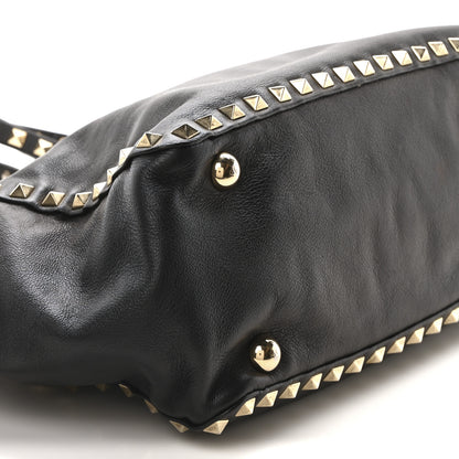 Valentino Garavani Vitello Small Rockstud Tote Black 8 of 9