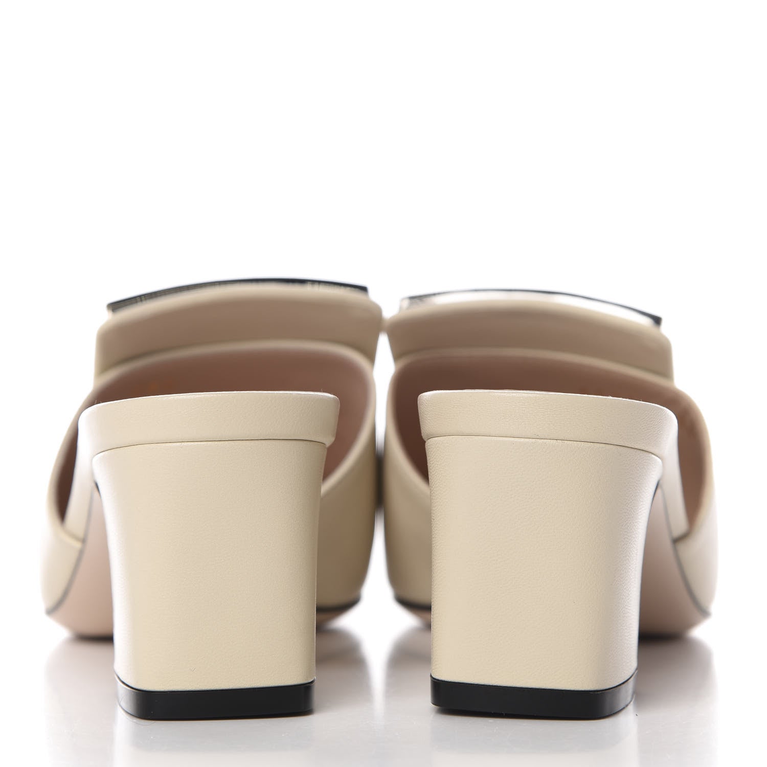Gucci Malaga Kid Crystal Square G Madelyn Mules 36 Vintage White 6 of 10