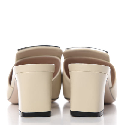 Gucci Malaga Kid Crystal Square G Madelyn Mules 36 Vintage White 6 of 10