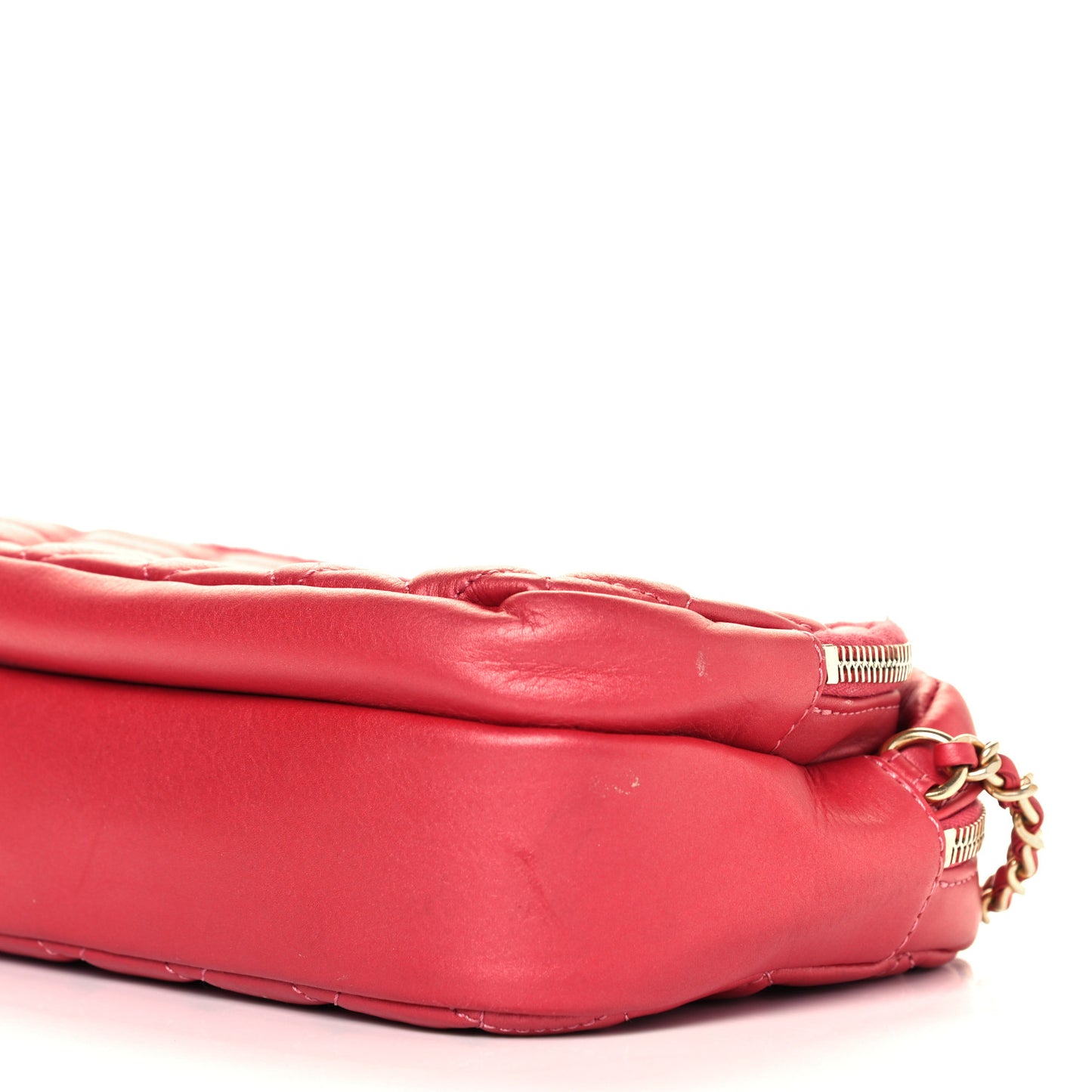 Calfskin Quilted Day Trips Camera Case Pink