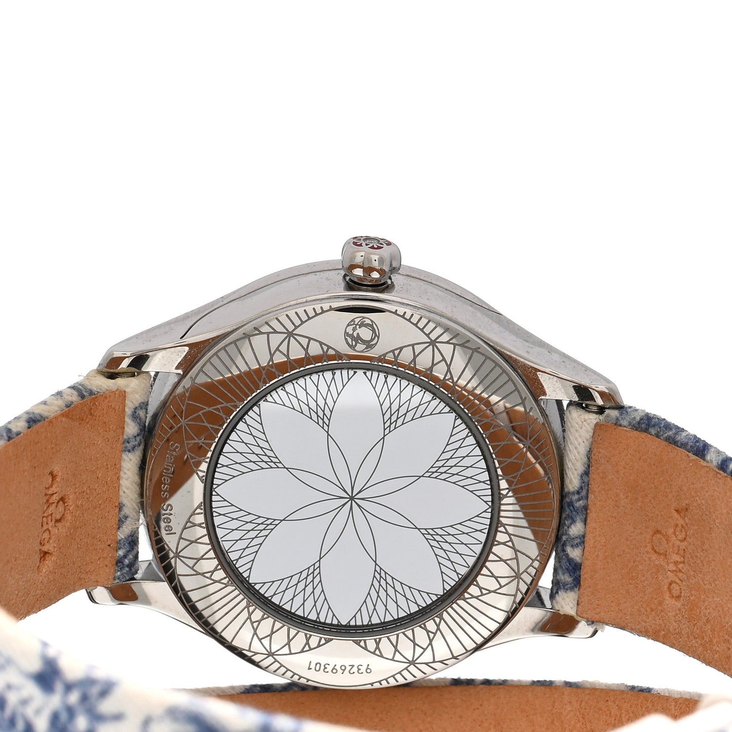 Stainless Steel Fabric Diamond Bezel 26mm De Ville Mini Tresor Quartz Watch 428.17.26.60.04.001