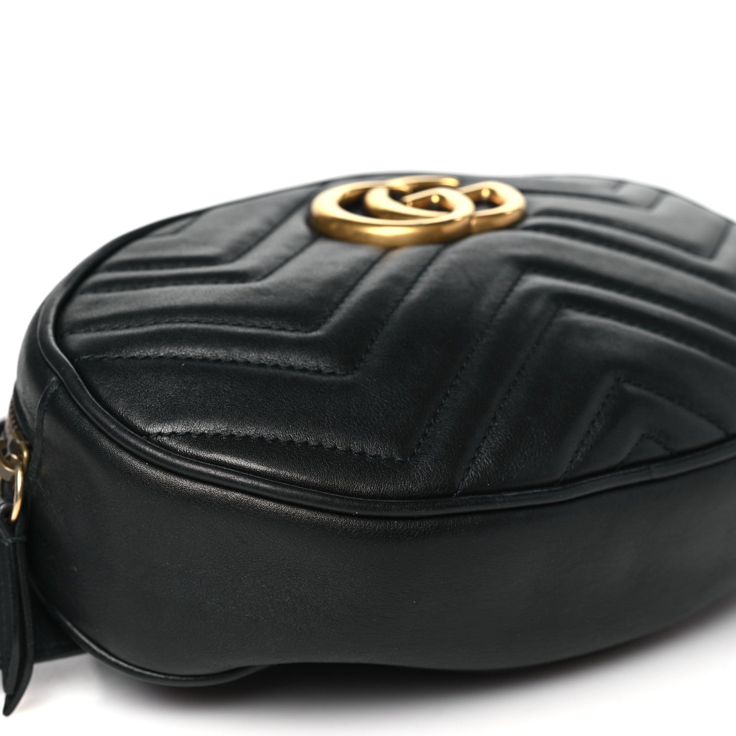 Gucci Calfskin Matelasse GG Marmont Belt Bag 95 38 Black 9 of 12