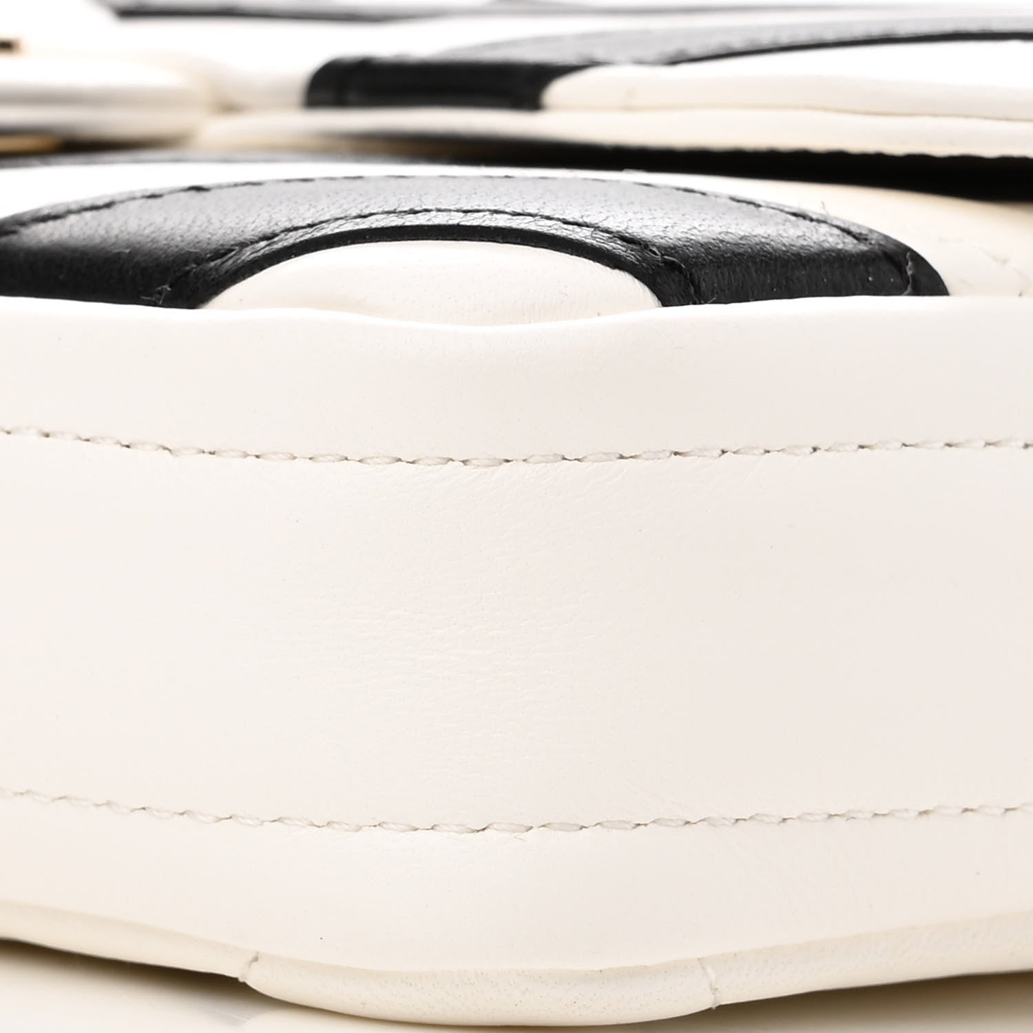 Chanel Lambskin Chevron Stitched Flap White Black 10 of 12