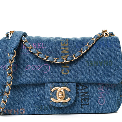 Chanel Denim Quilted Mini Denim Mood Rectangular Flap Blue Multicolor 8 of 12