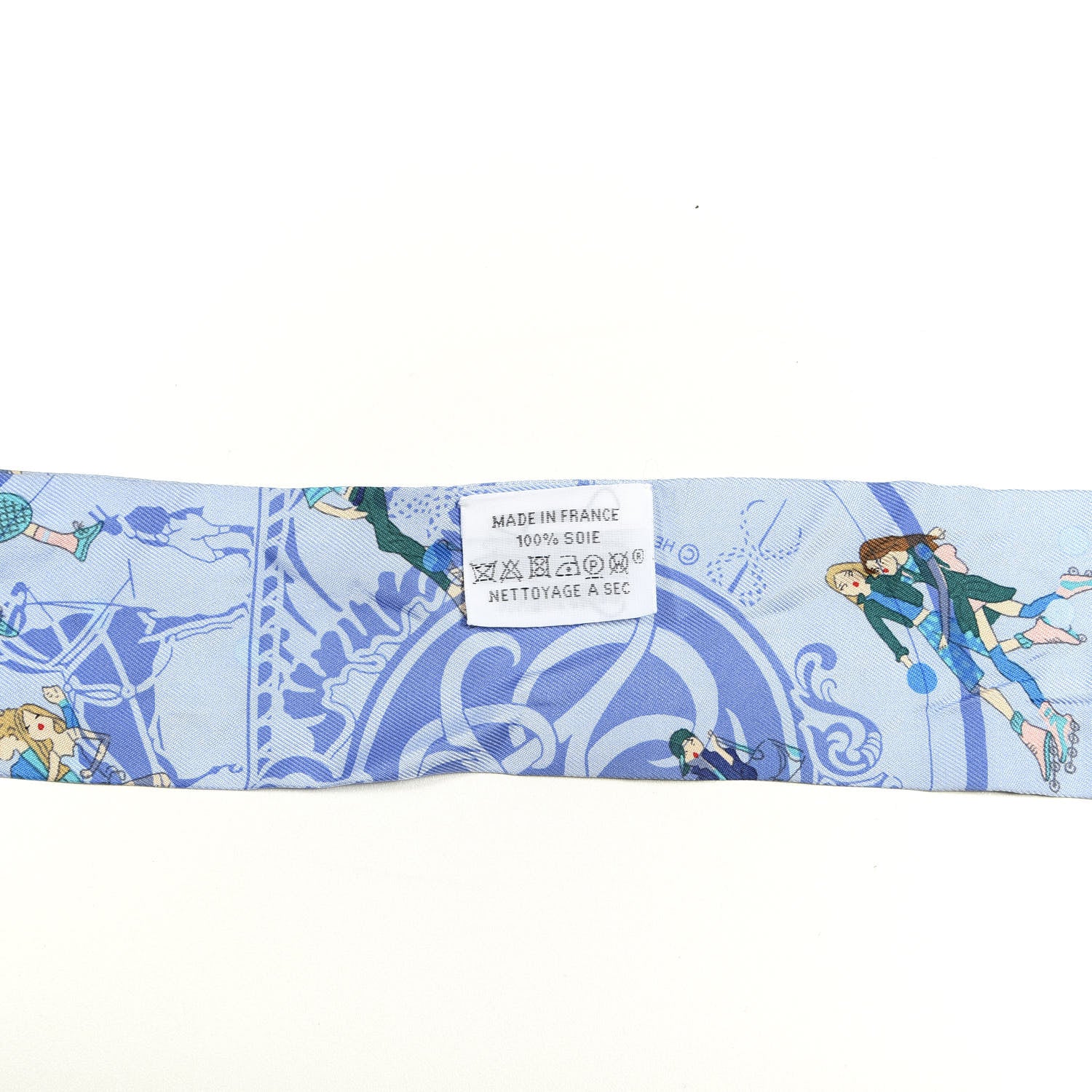 Hermes Silk Ex-Libris Les Parisiennes Twilly Ciel Turquoise Lavender 2 of 6
