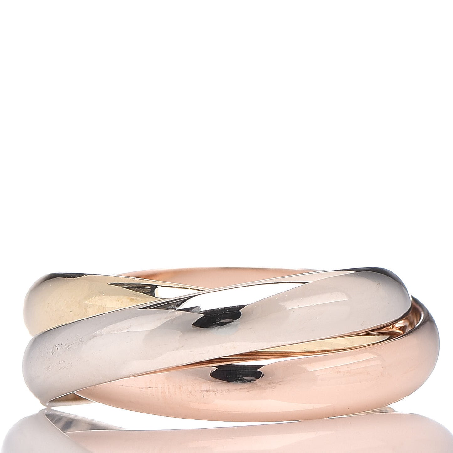 18K Pink Yellow White Gold Classic Les Must De Trinity Ring 53 6.5