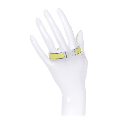 Hermes Enamel Narrow Clic Clac H Bracelet PM Jaune Canari 2 of 4