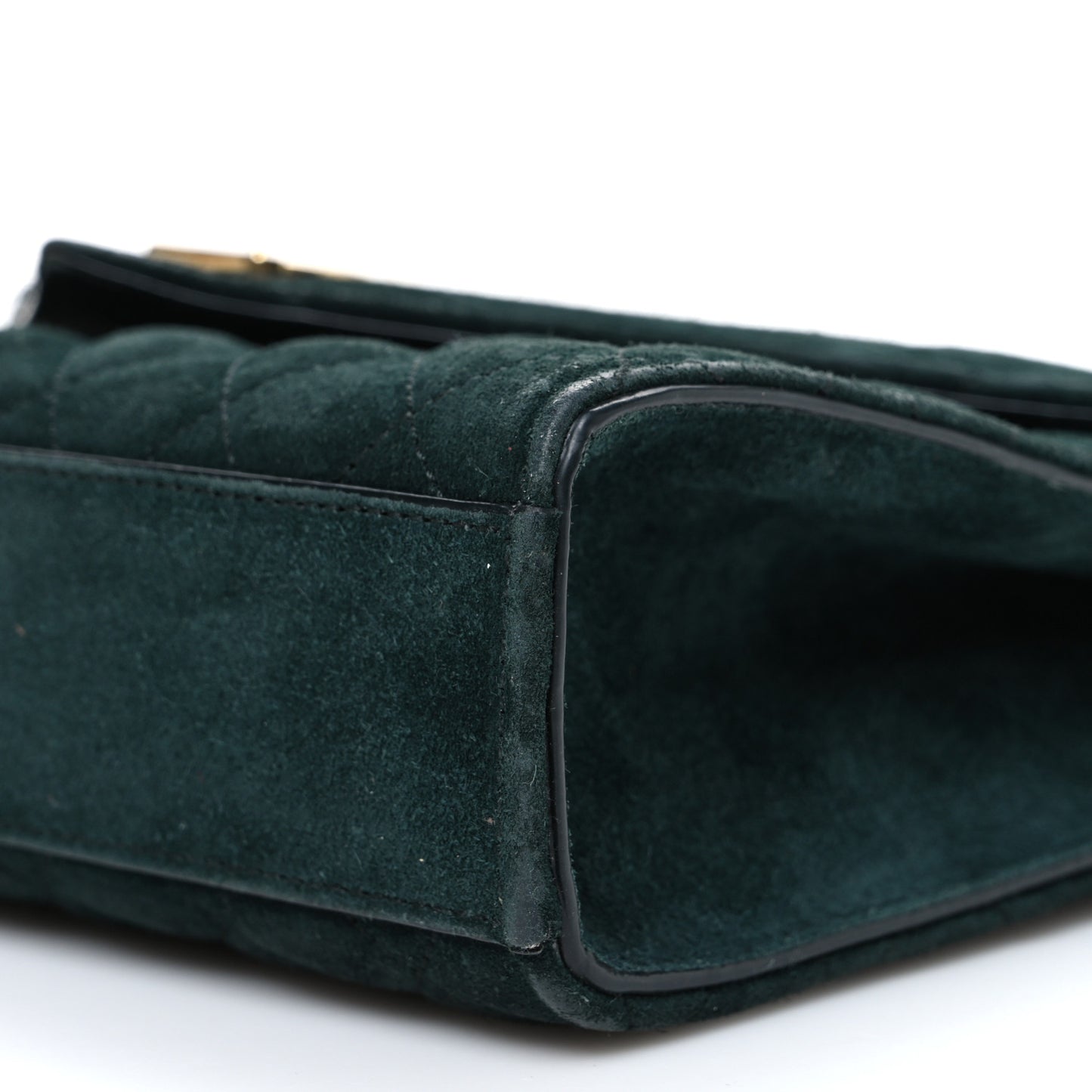 Suede Mixed Matelasse Triquilt Medium Monogram Envelope Satchel Algae