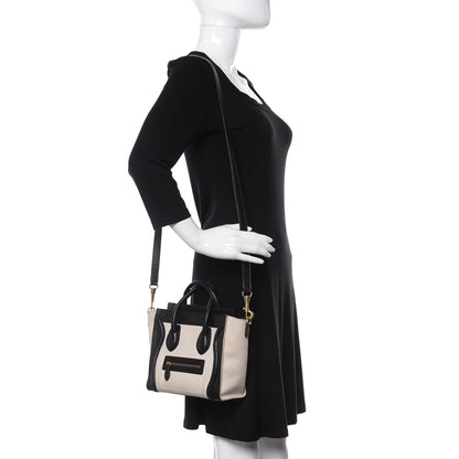 Celine Textile Smooth Calfskin Nano Bi-Color Luggage Beige 2 of 14