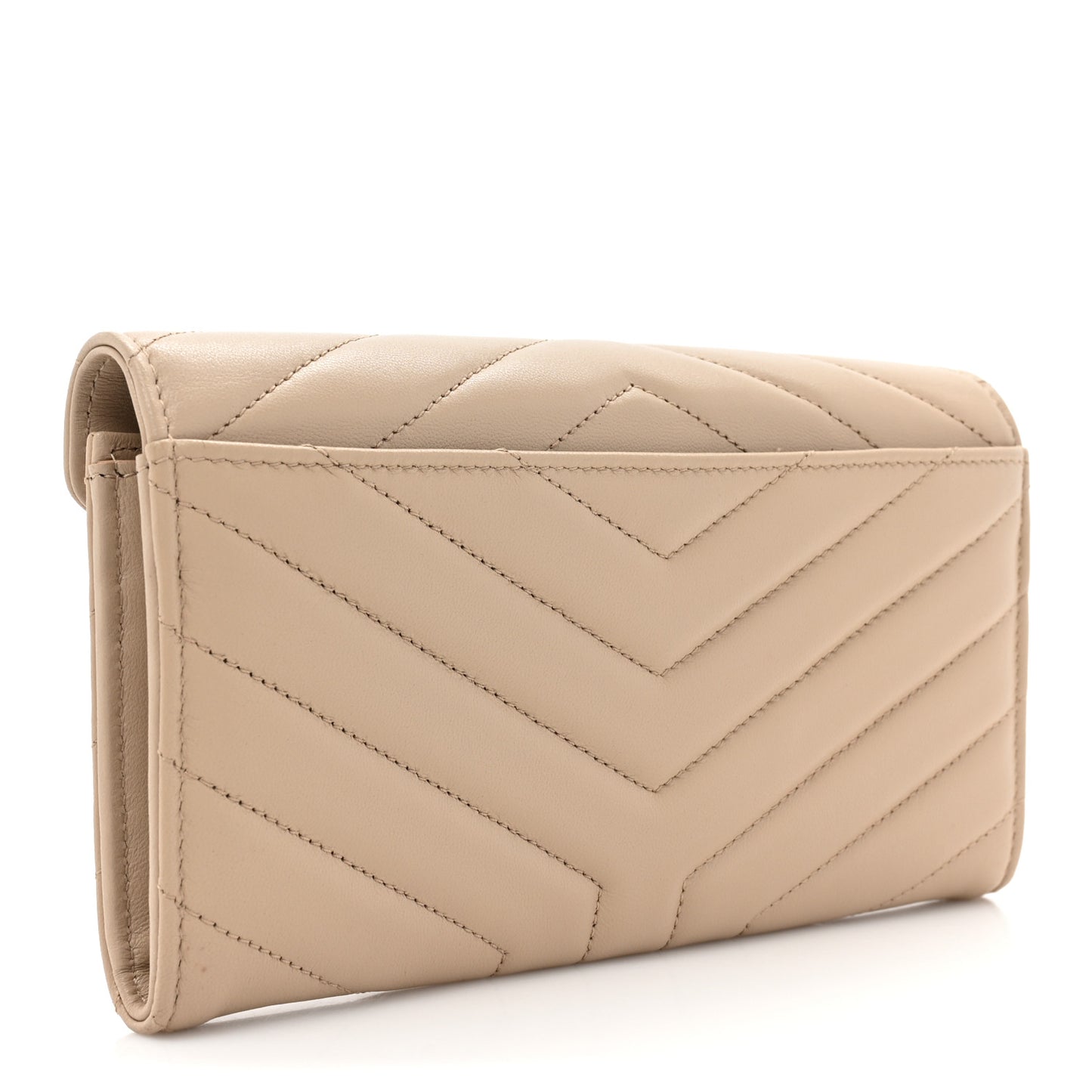 Lambskin Y Quilted Monogram Large Loulou Flap Wallet Nude Powder
