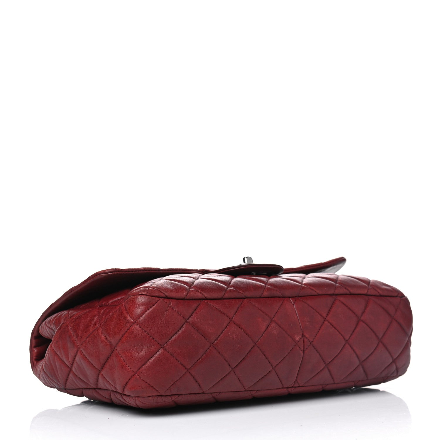 Chanel Lambskin Quilted Jumbo Single Flap Dark Red 3 of 17