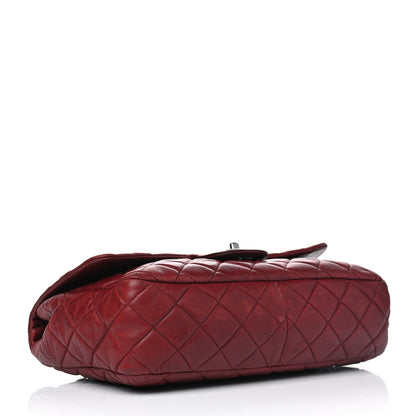 Chanel Lambskin Quilted Jumbo Single Flap Dark Red 3 of 17