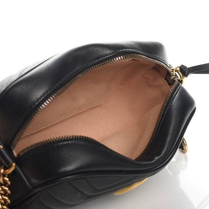 Gucci Calfskin Matelasse Small GG Marmont Chain Shoulder Bag Black 5 of 7