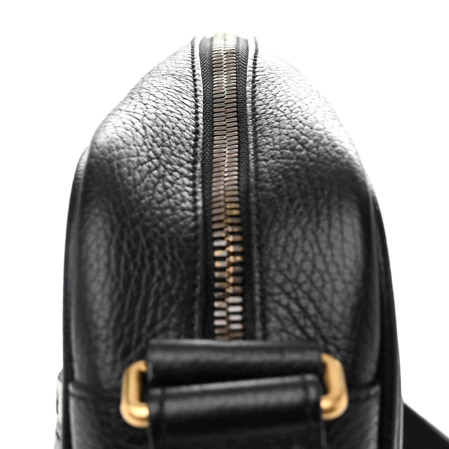 Gucci Pebbled Calfskin Logo Messenger Bag Black 11 of 14