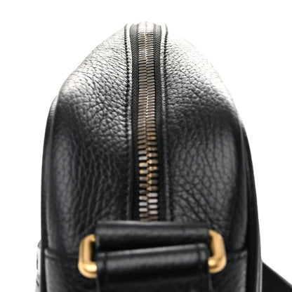 Gucci Pebbled Calfskin Logo Messenger Bag Black 11 of 14