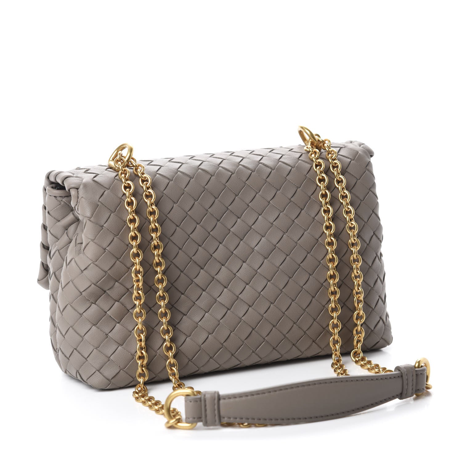 Bottega Veneta Nappa Intrecciato Baby Olimpia Shoulder Bag Steel 3 of 9