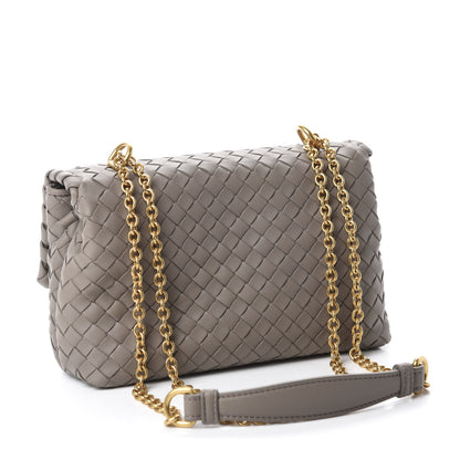 Bottega Veneta Nappa Intrecciato Baby Olimpia Shoulder Bag Steel 3 of 9
