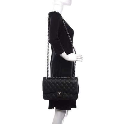 Chanel Caviar Quilted Jumbo Double Flap Black 3 of 11