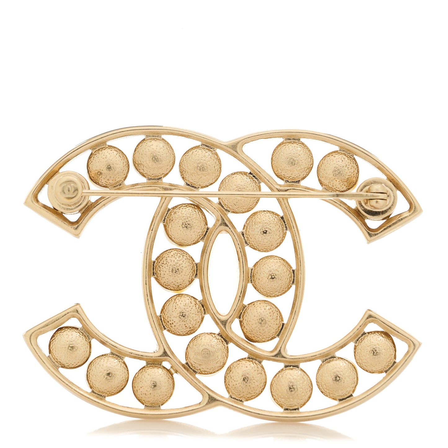 Pearl CC Brooch Light Gold