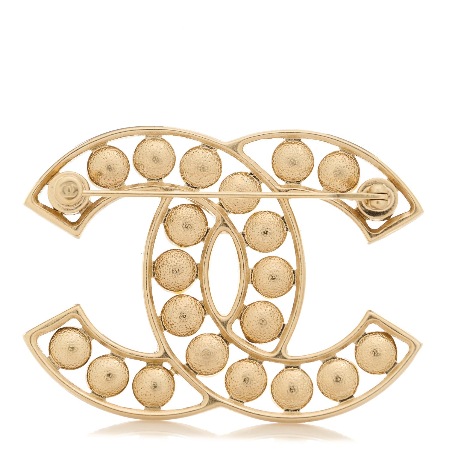 Chanel Pearl CC Brooch Light Gold 3 of 4