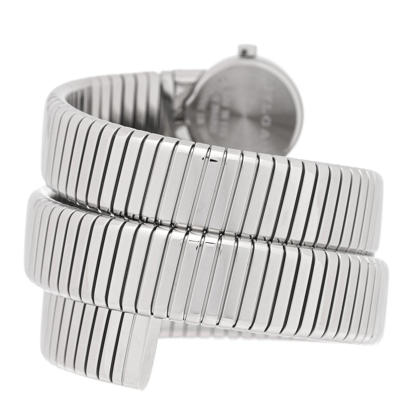 Stainless Steel 19mm Serpenti Tubogas Double Spiral Quartz Watch Black