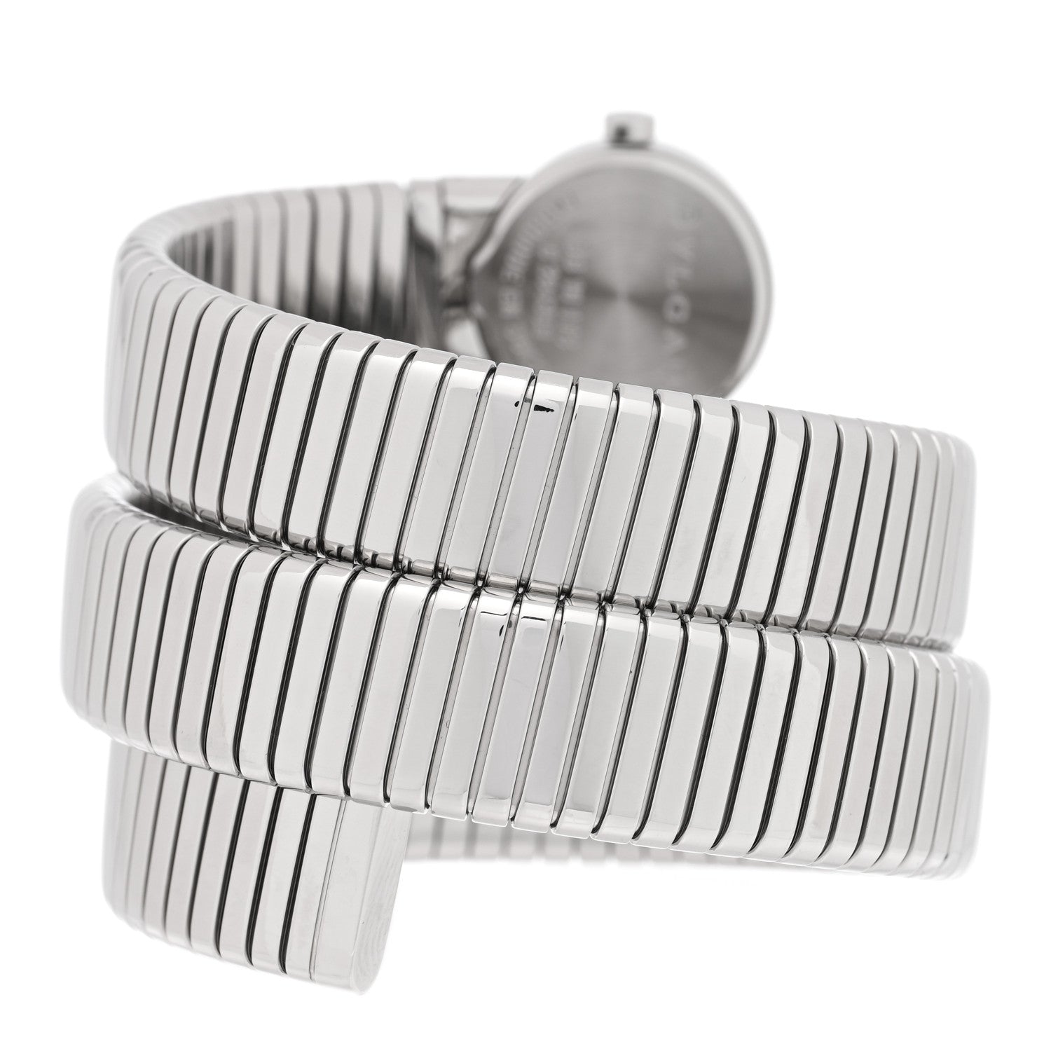 Bulgari Stainless Steel 19mm Serpenti Tubogas Double Spiral Quartz Watch Black 3 of 4