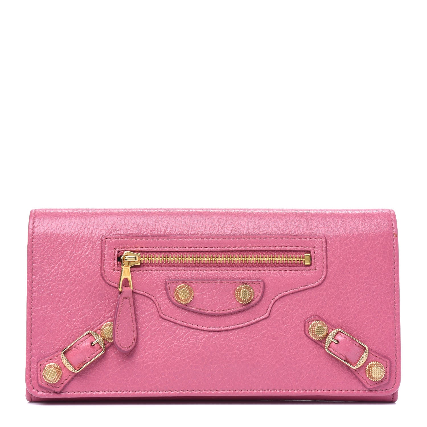Balenciaga Agneau Giant 12 Gold Hardware Money Wallet Rose Hortensia 1 of 11