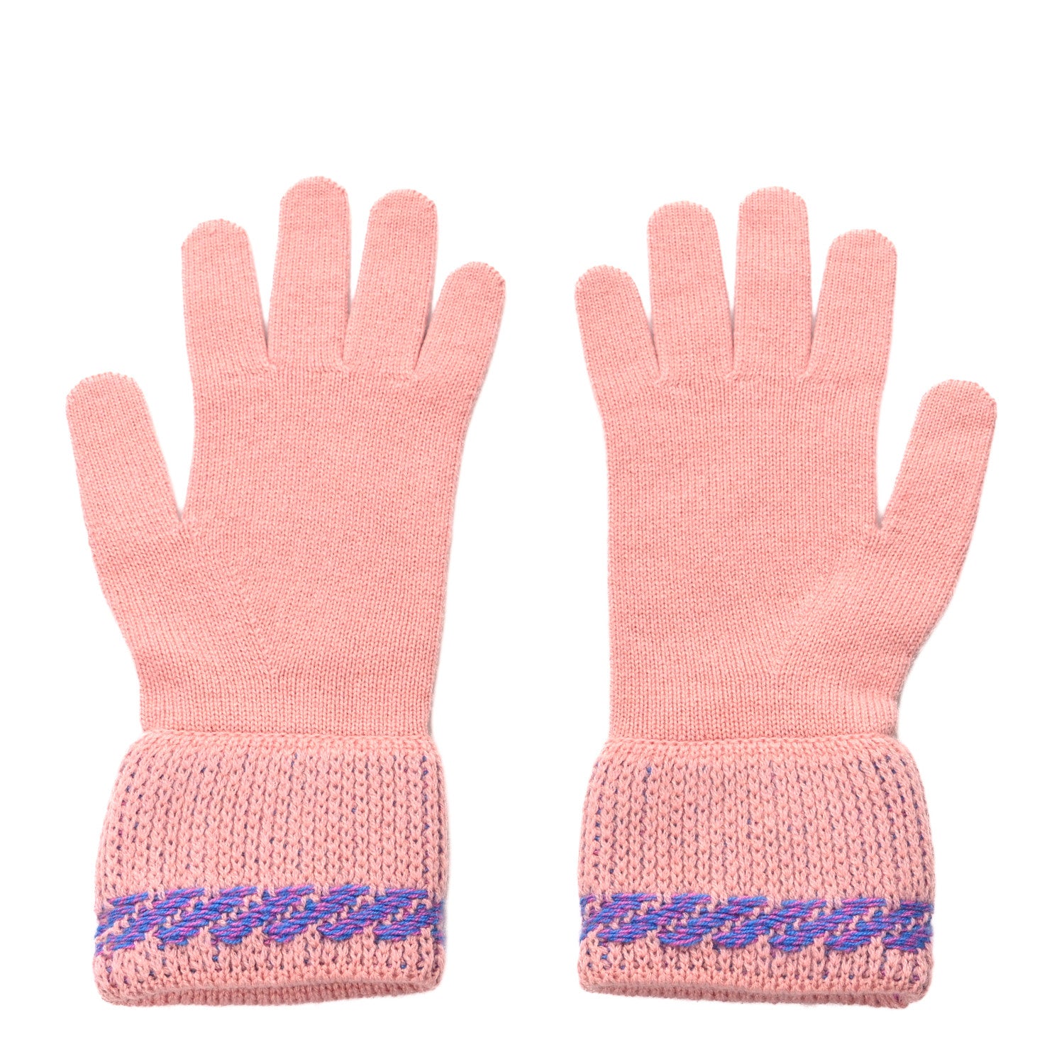 Chanel Cashmere CC Gloves Light Pink Purple 2 of 3