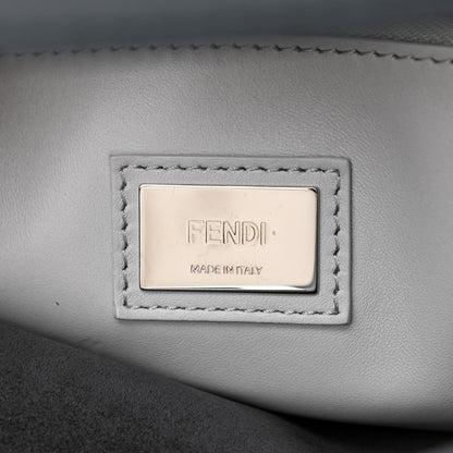 Fendi Vitello Seta Shiny Nappa Medium Peekaboo Iconic Satchel Tempesta Grigio Perla 7 of 11