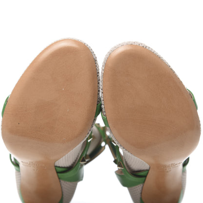 Valentino Garavani Calfskin Knit Rockstud Bodytech Sock Booties 37 Green 6 of 7