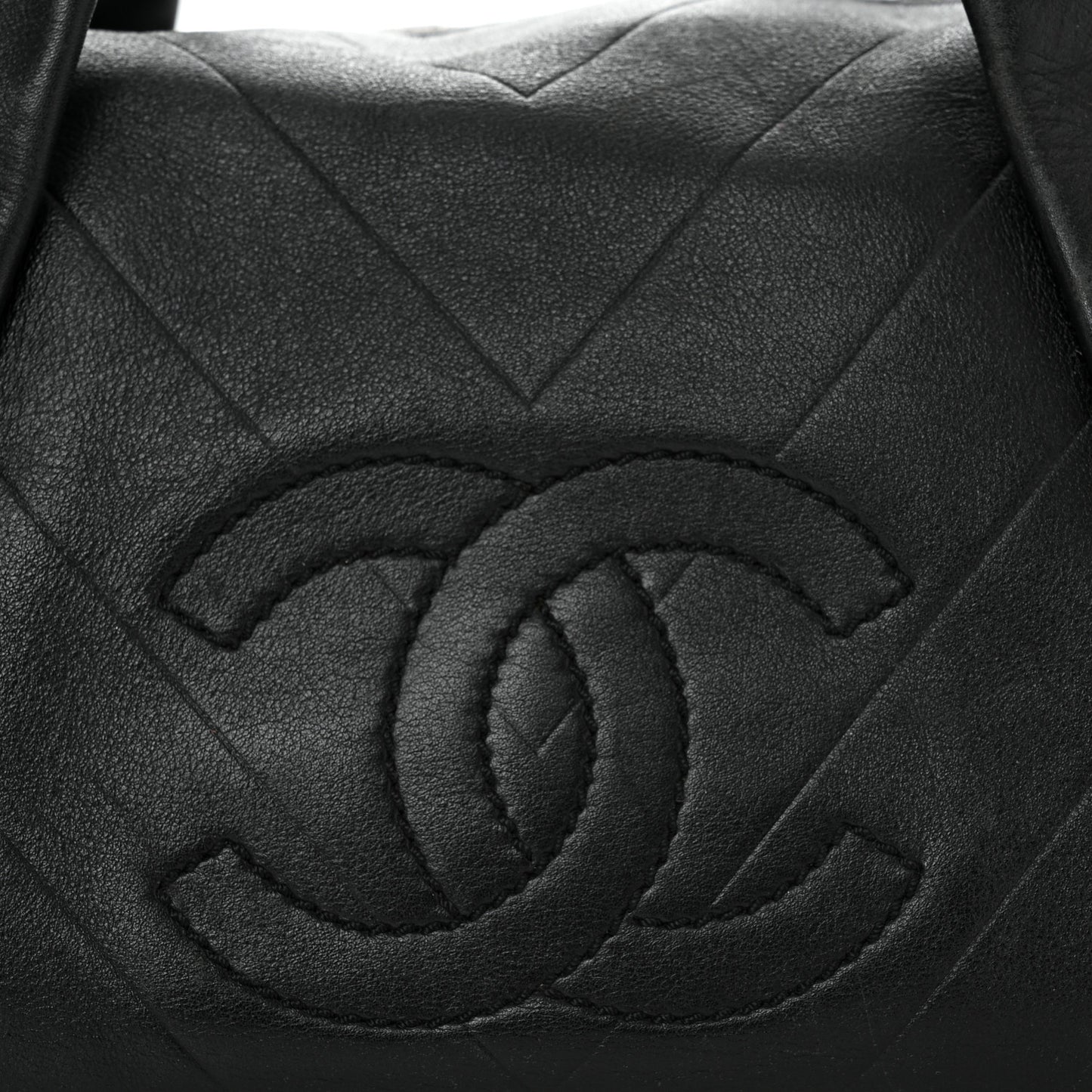 Calfskin Chevron CC All Day Long Boston Black