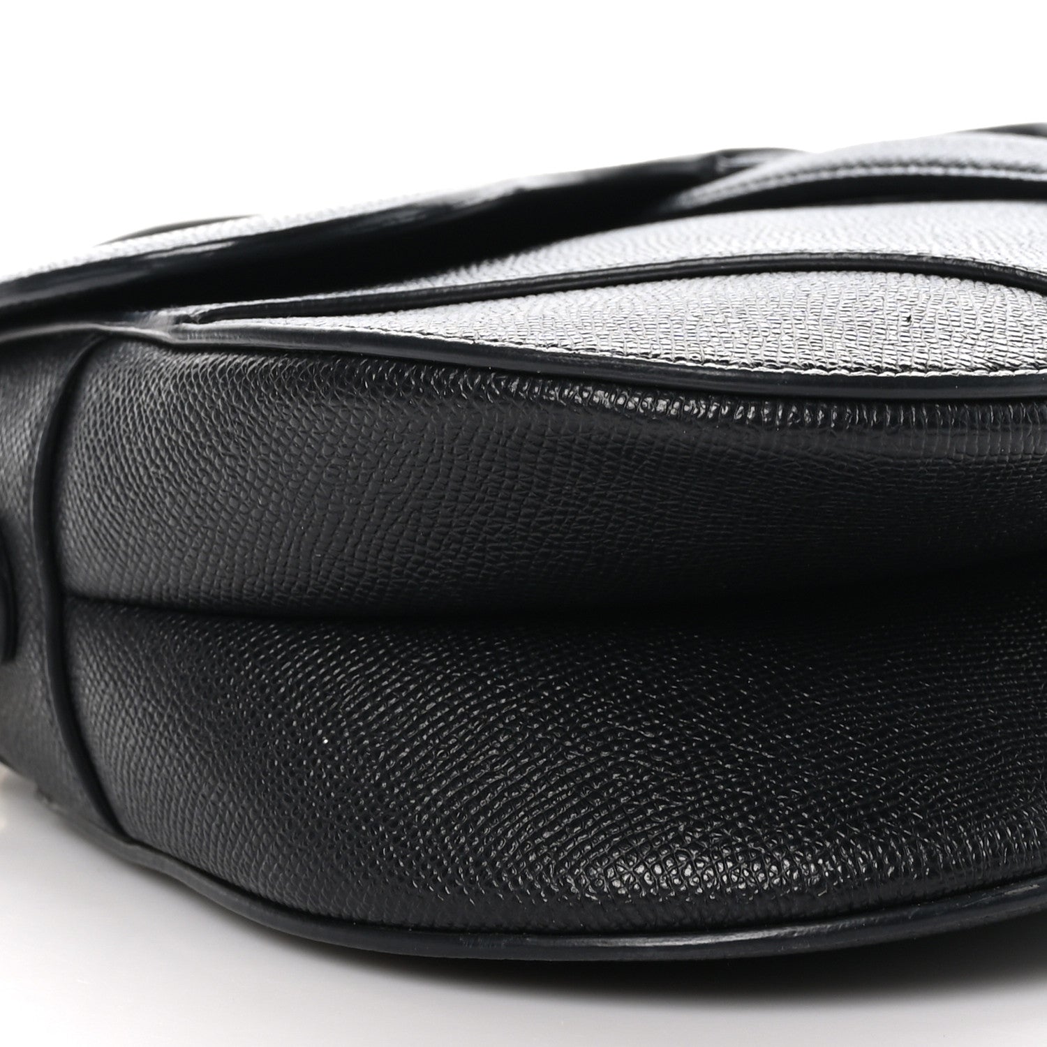 Christian Dior Grained Calfskin Saddle Bag With Strap Black 8 of 9