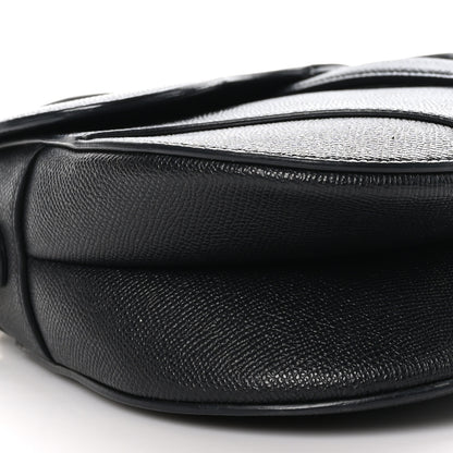 Christian Dior Grained Calfskin Saddle Bag With Strap Black 8 of 9