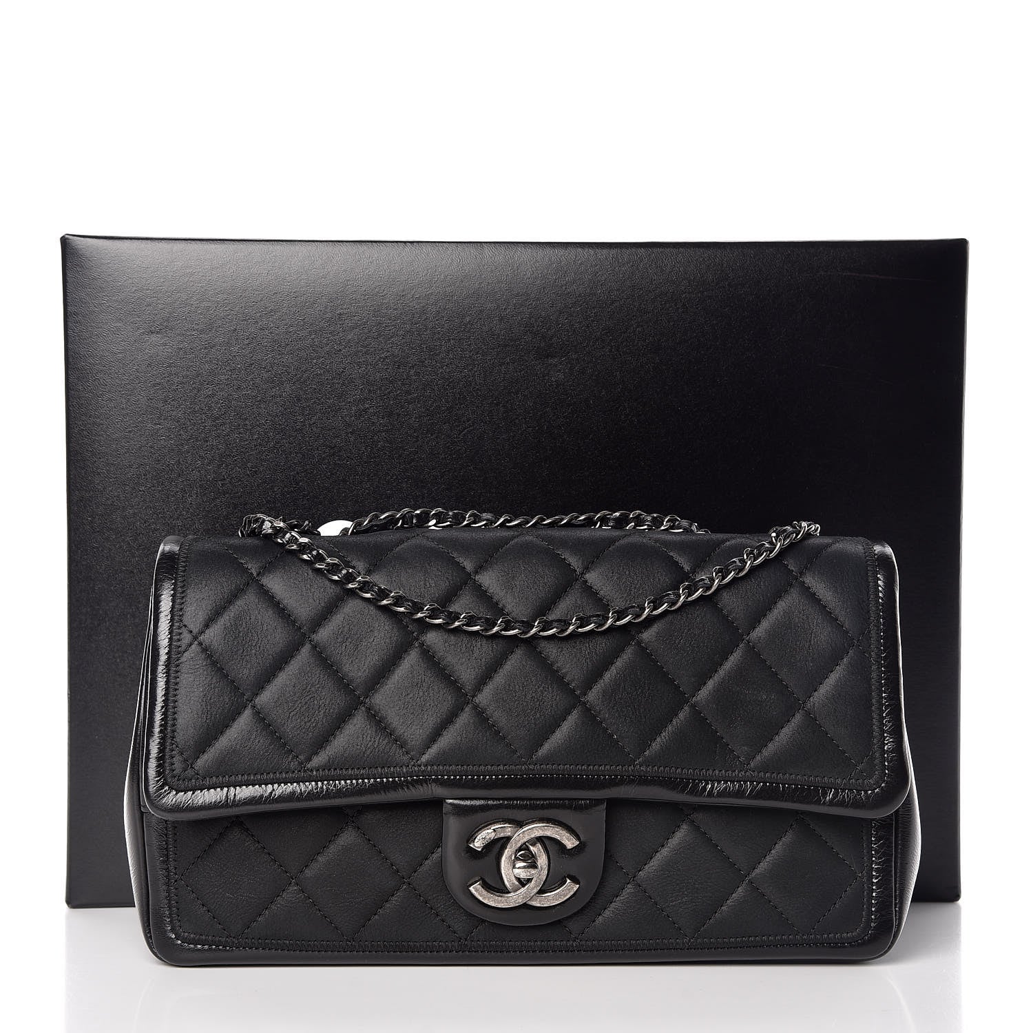 Chanel Iridescent Calfskin Flap Black 13 of 13