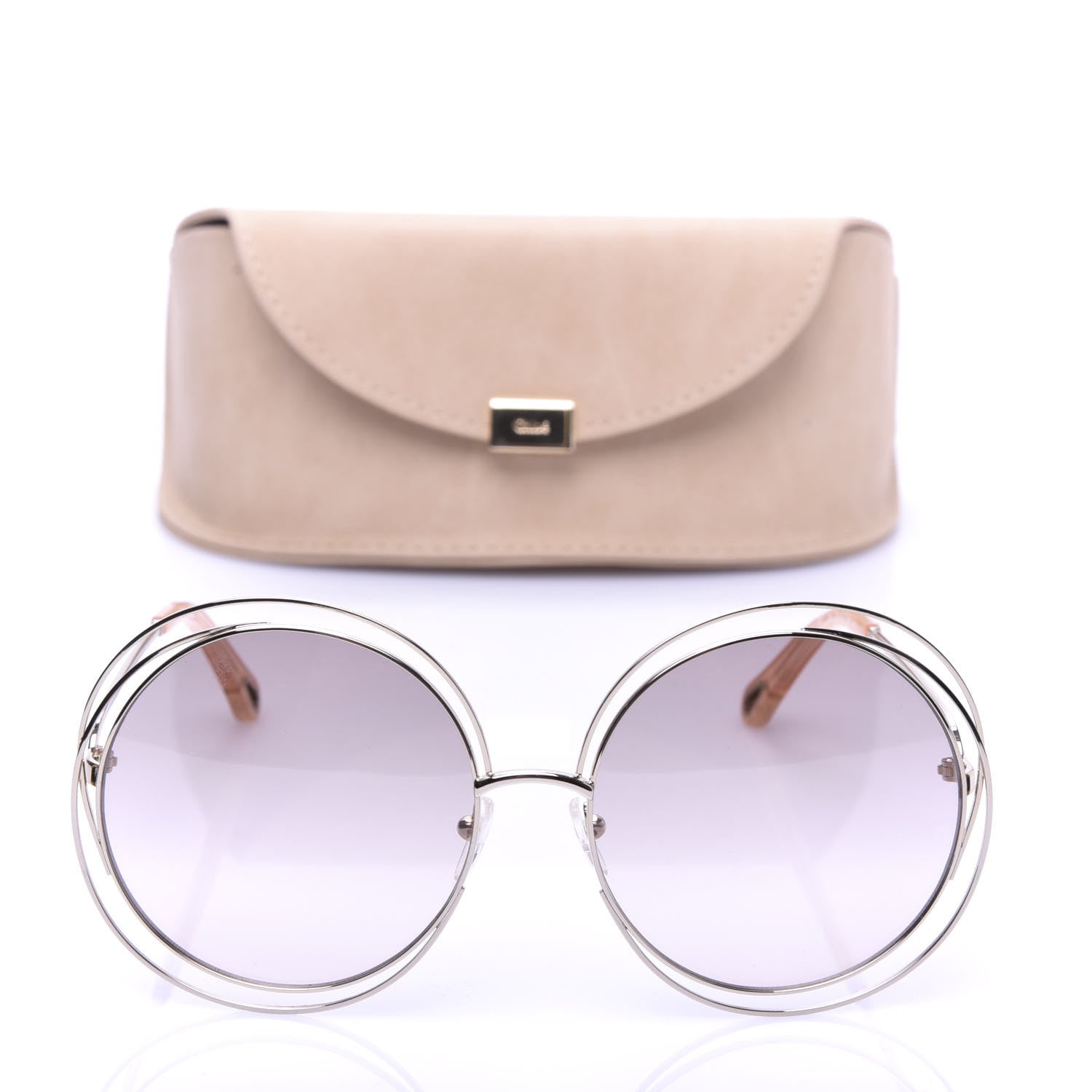 Chloe Metal Oversized Round Carlina Oversized Round Sunglasses CE114ST Gold 7 of 7