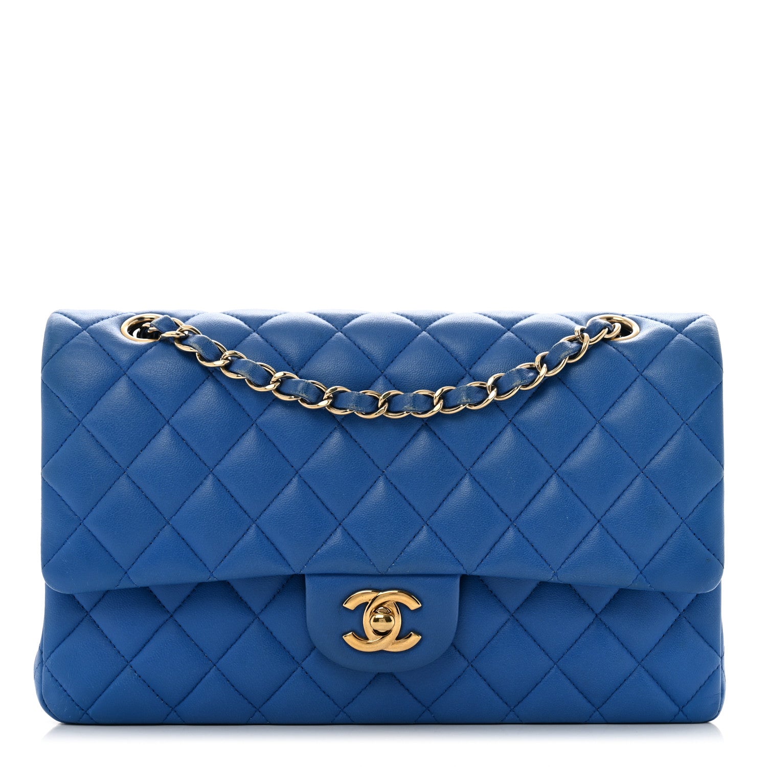 Chanel Lambskin Quilted Medium Double Flap Blue 1 of 12