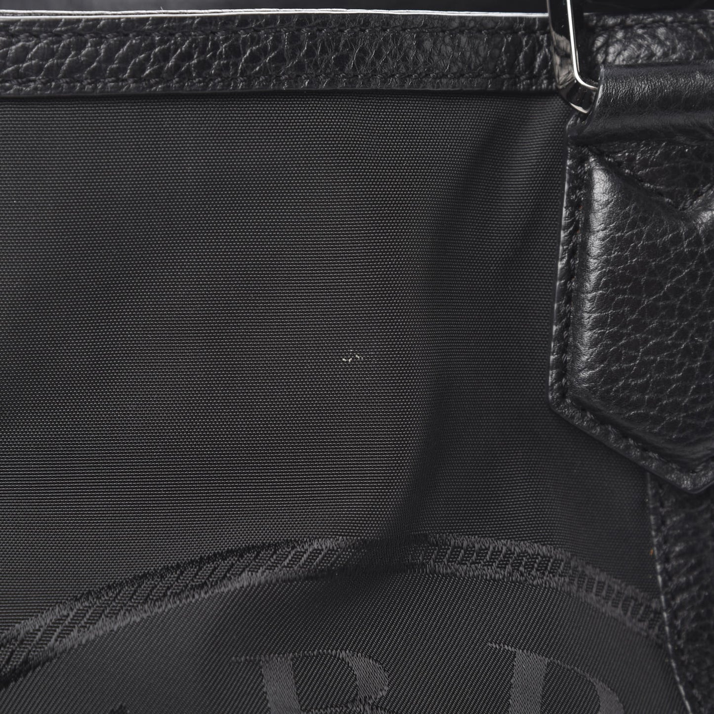 Nylon Calfskin Tote Black