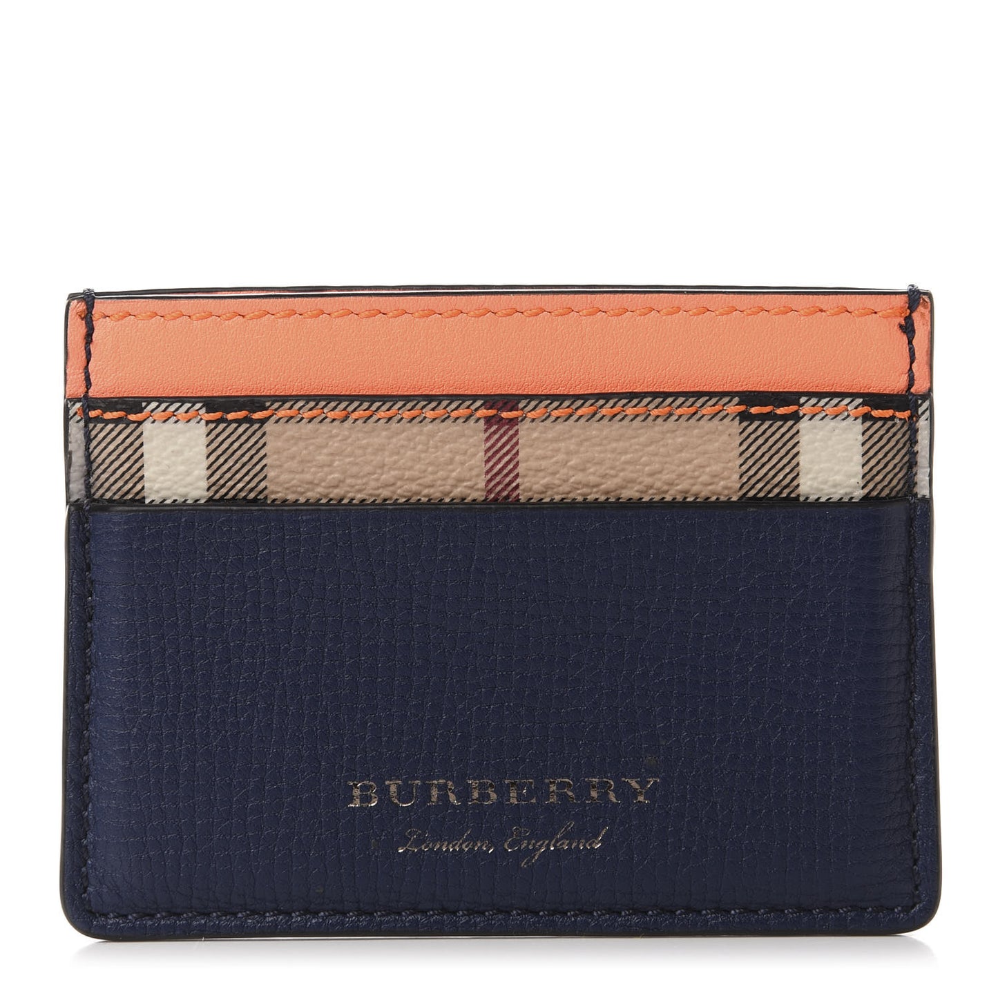 Grainy Calfskin Haymarket Check Sandon Card Case Multicolor