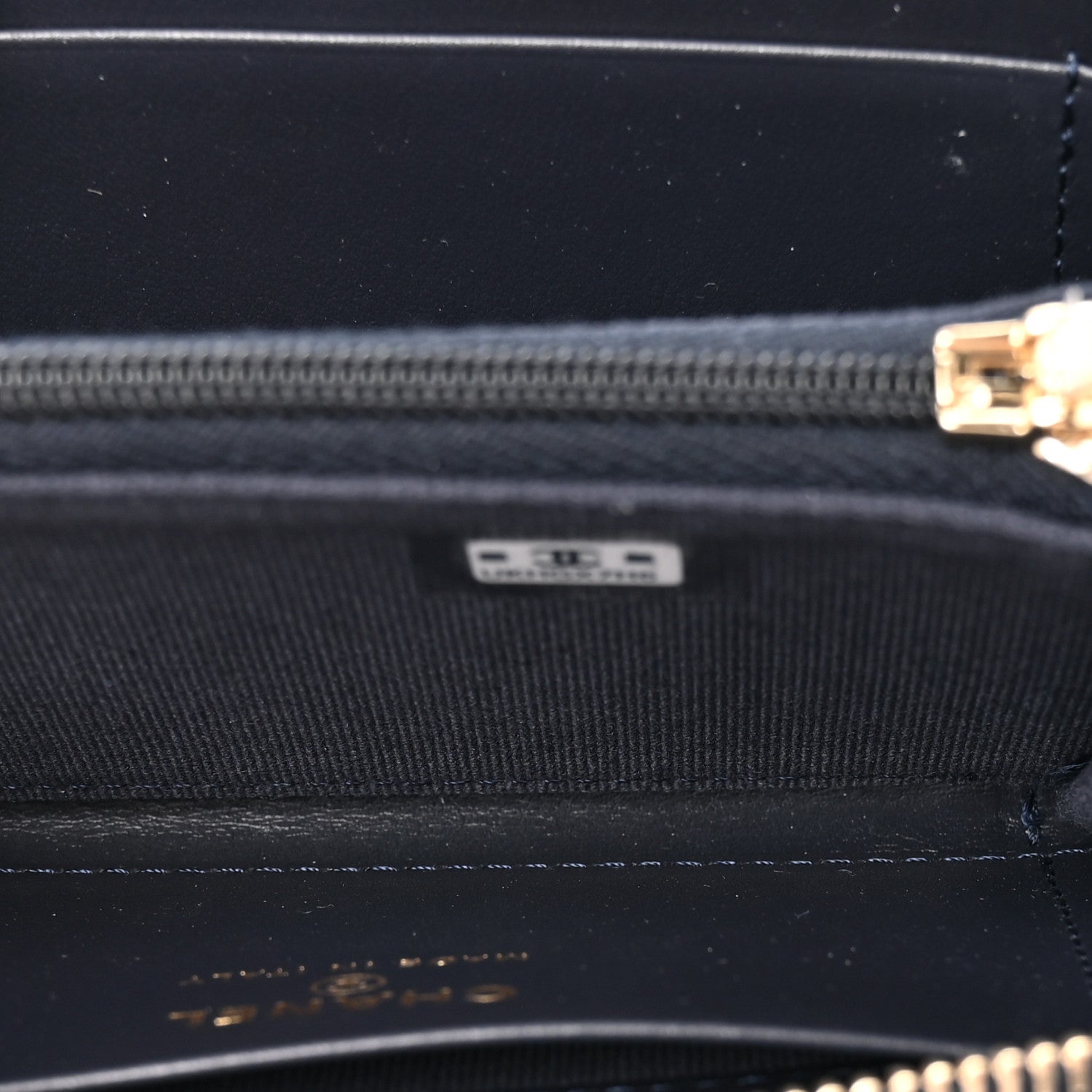 Chanel Denim Quilted Zip Coin Purse Dark Blue Orange 6 of 9