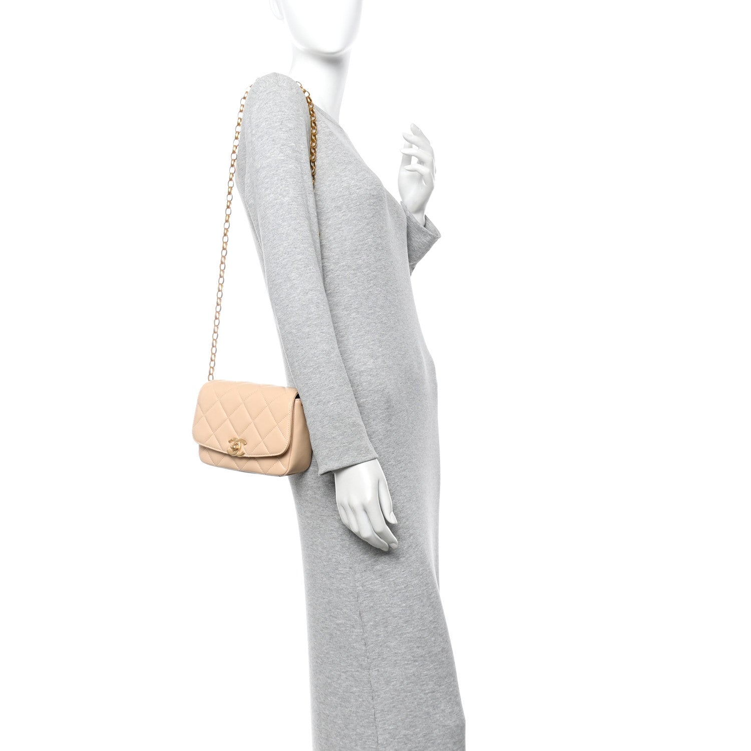 Chanel Lambskin Quilted CC Coin Flap Bag Beige 1820569 – FASHIONPHILE
