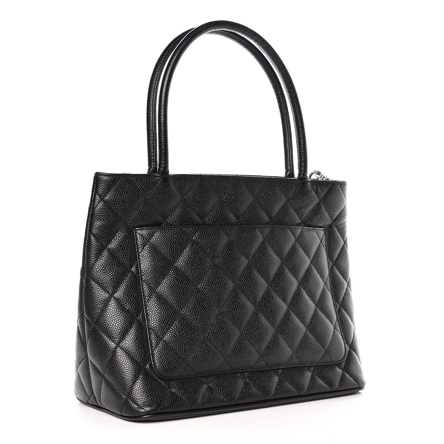 Caviar Quilted Medallion Tote Black