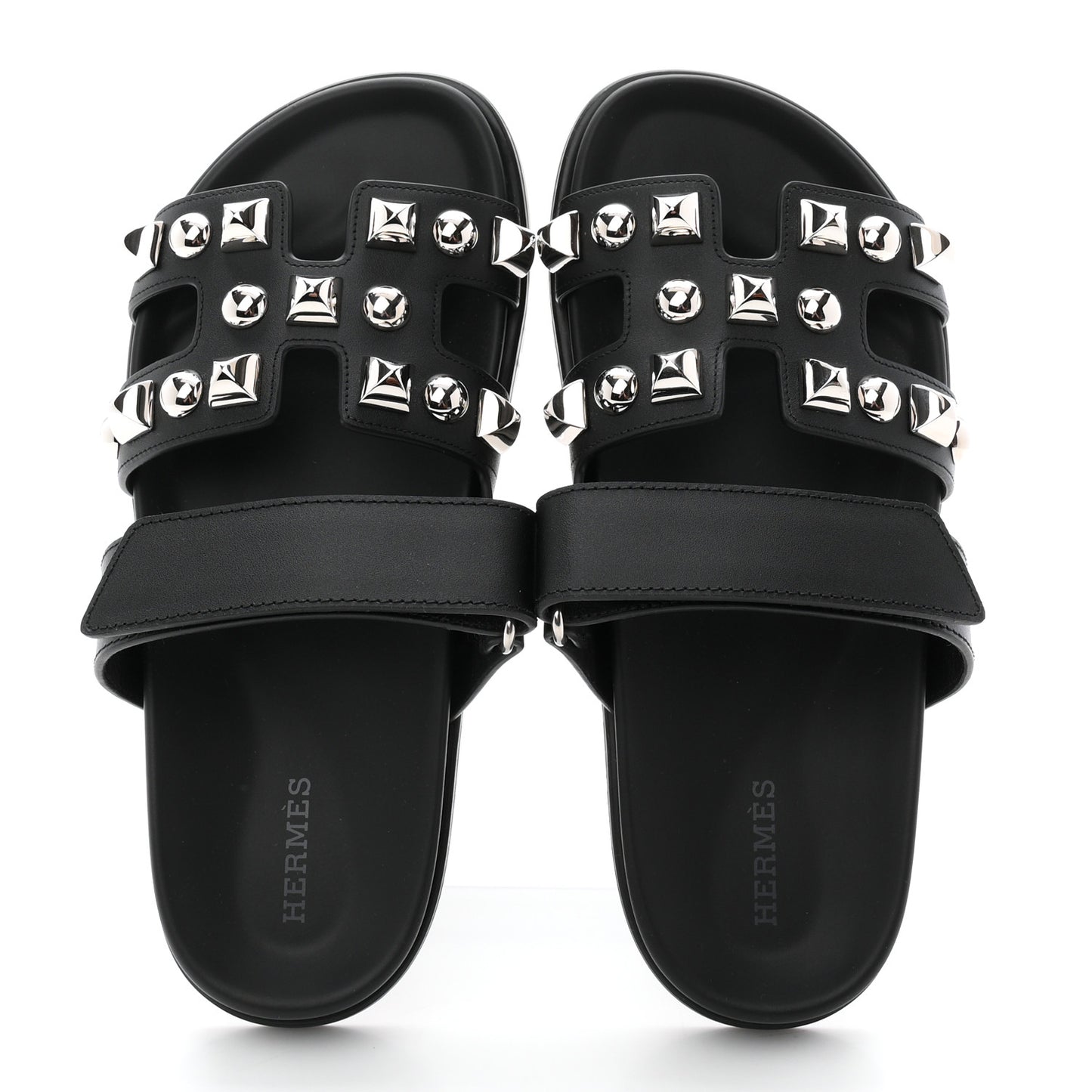Calfskin Medor Studded Womens Chypre Sandals 36.5 Black