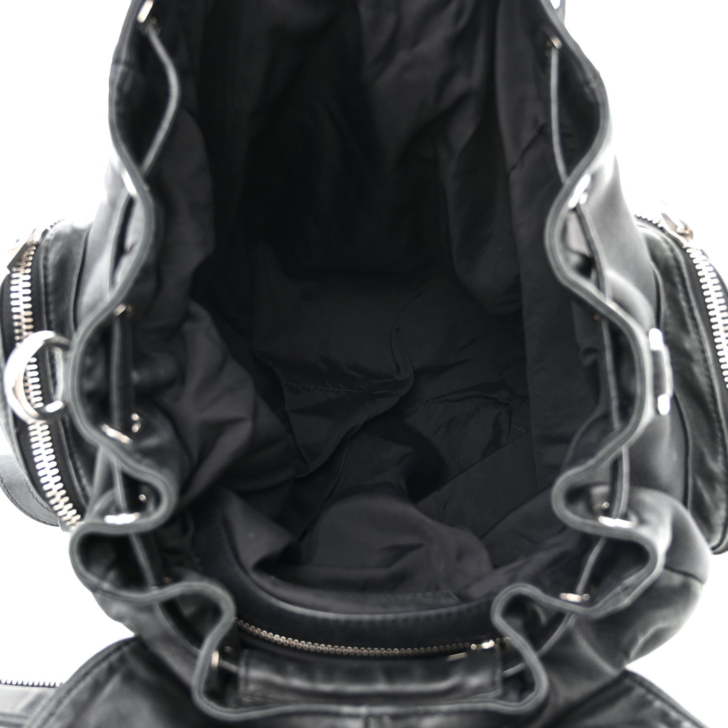 Alexander Wang Lambskin Marti Backpack Bag Washed Black Rhodium Hardware 5 of 17