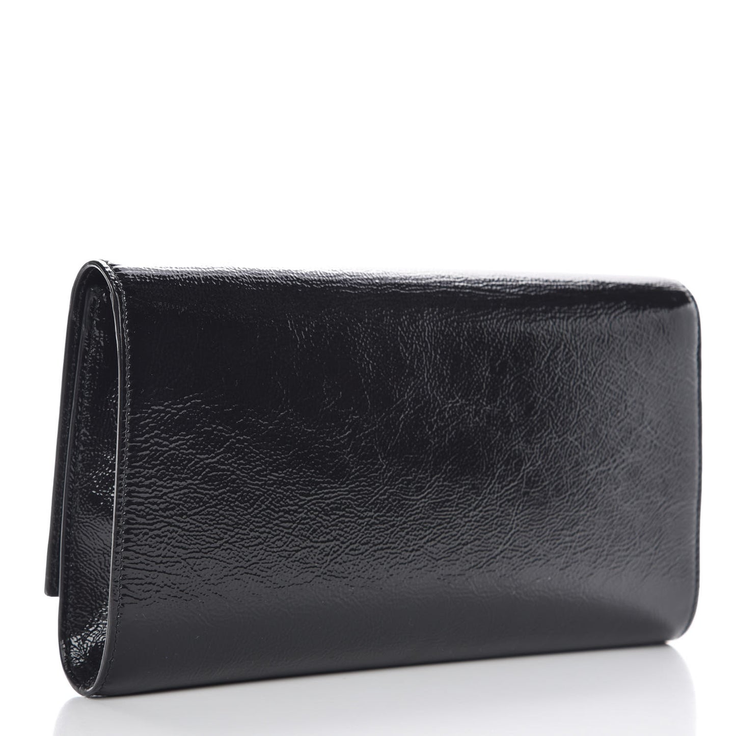 Textured Patent Monogram Large Belle De Jour Clutch Black