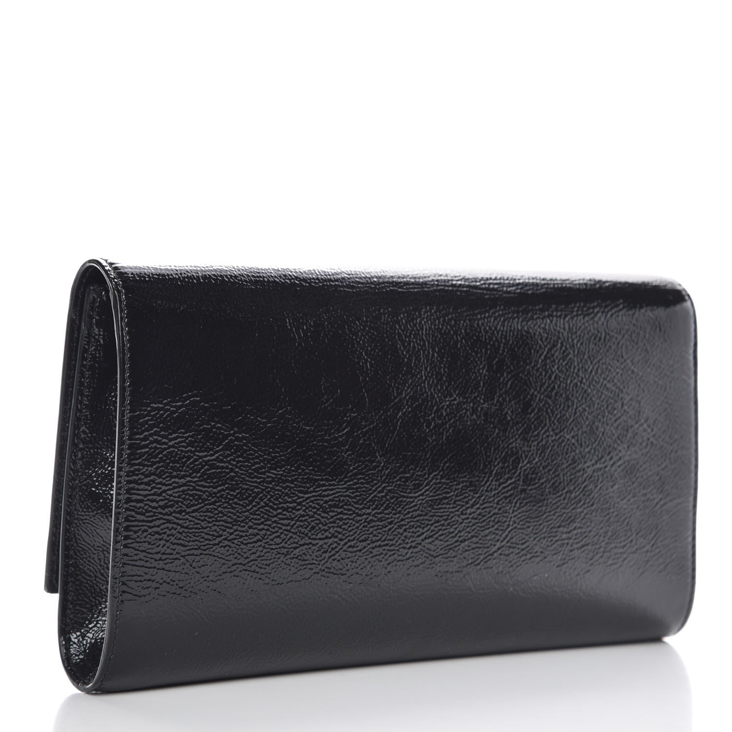 Saint Laurent Textured Patent Monogram Large Belle De Jour Clutch Black 3 of 8