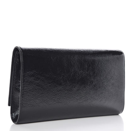 Saint Laurent Textured Patent Monogram Large Belle De Jour Clutch Black 3 of 8