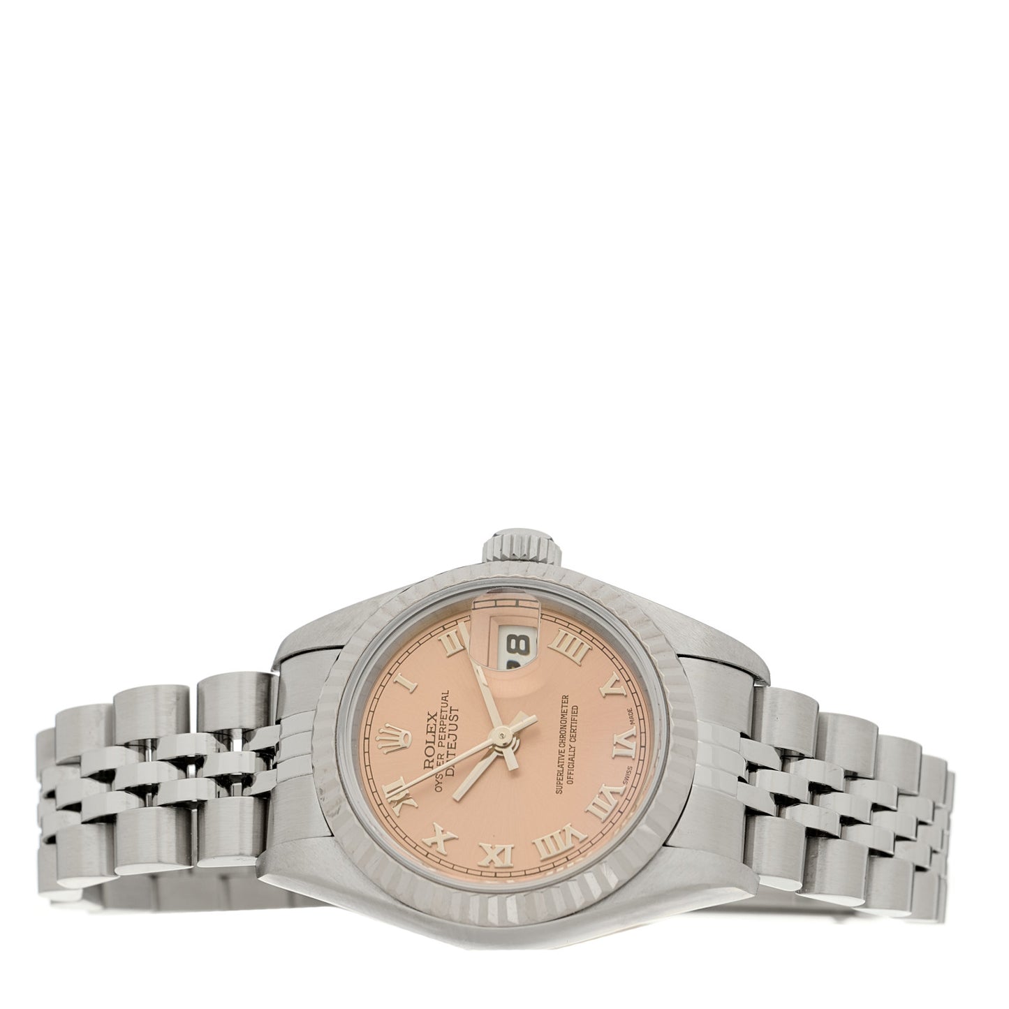 Stainless Steel 26mm Oyster Perpetual Datejust Watch Pink Roman 79174