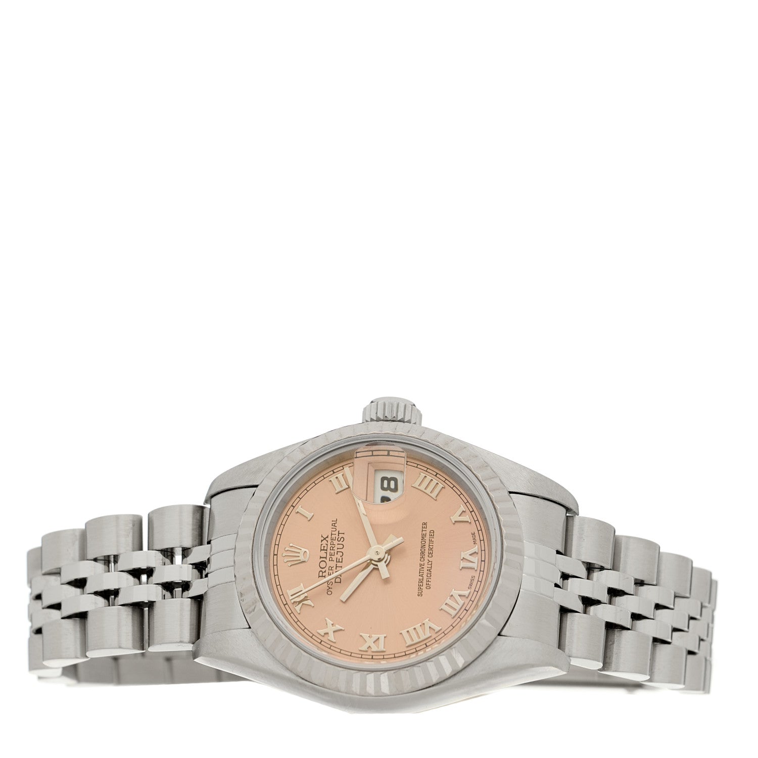Rolex Stainless Steel 26mm Oyster Perpetual Datejust Watch Pink Roman 79174 2 of 4